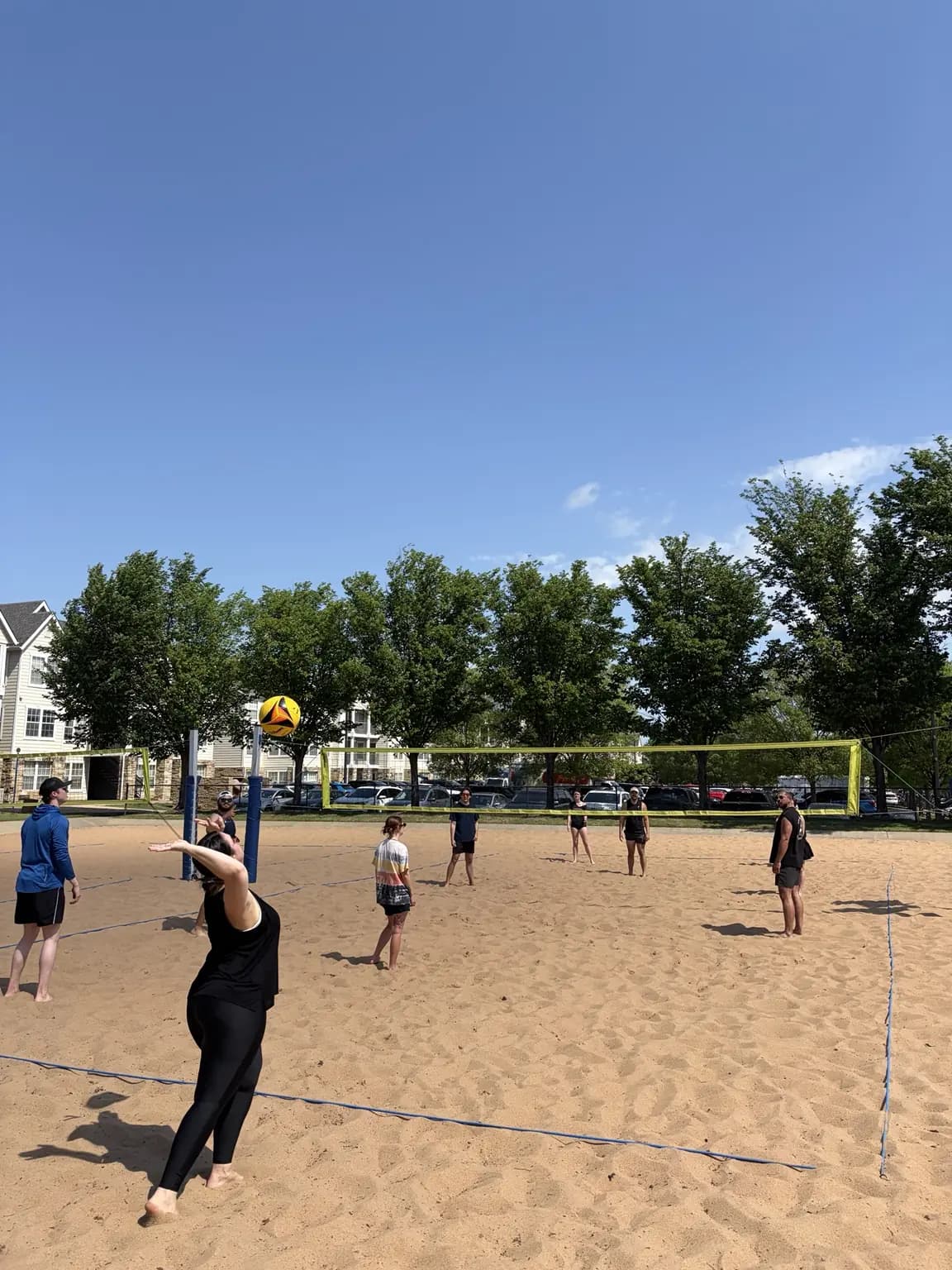 A Sandline player preparing to receive the next ball