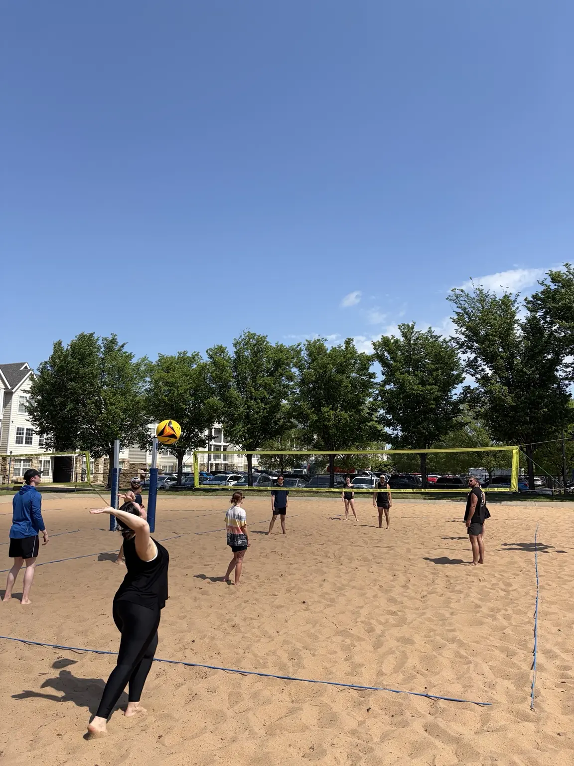 A Sandline player preparing to receive the next ball