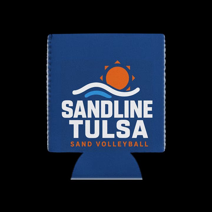 Blue Sandline Tulsa can coozie